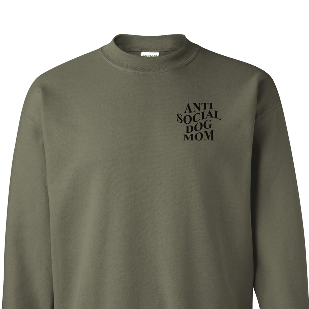 Anti Social Dog Mom - Embroidered Crew