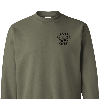 Anti Social Dog Mom - Embroidered Crew