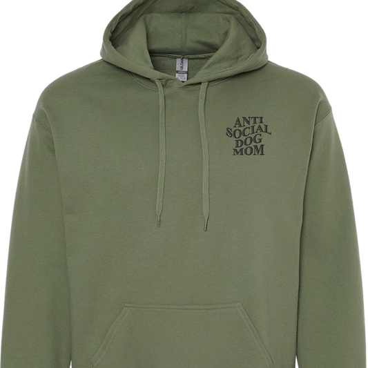 Anti Social Dog Mom - Embroidered Hoodie