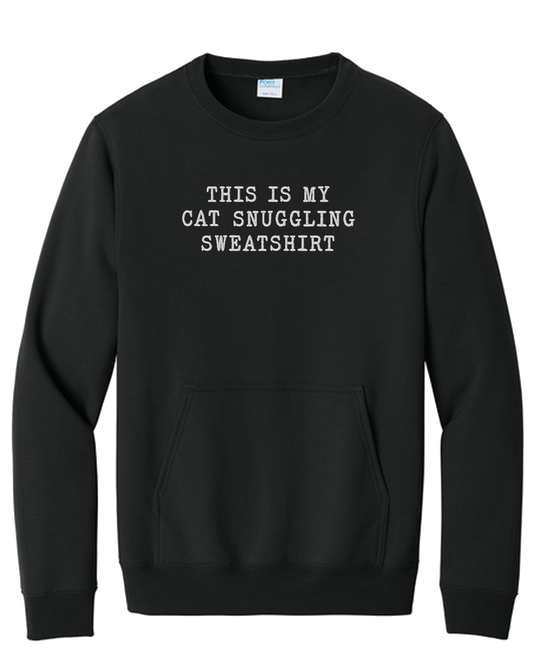 Cat Snuggling Embroidered Sweatshirt