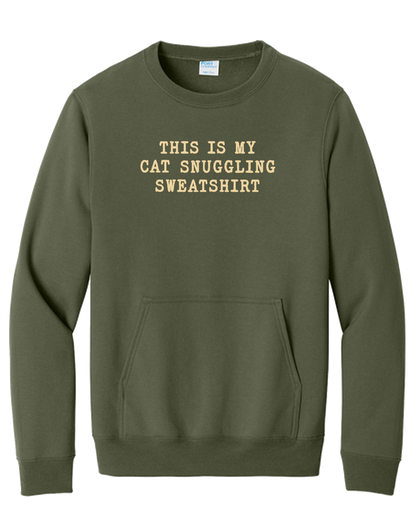 Cat Snuggling Embroidered Sweatshirt