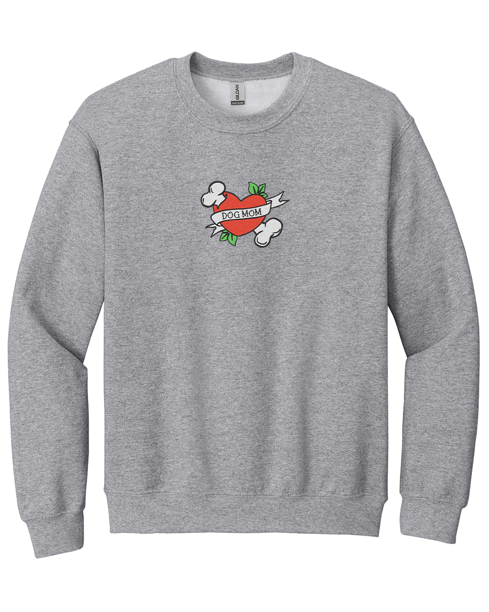 Dog Mom Tattoo - Embroidered Crew