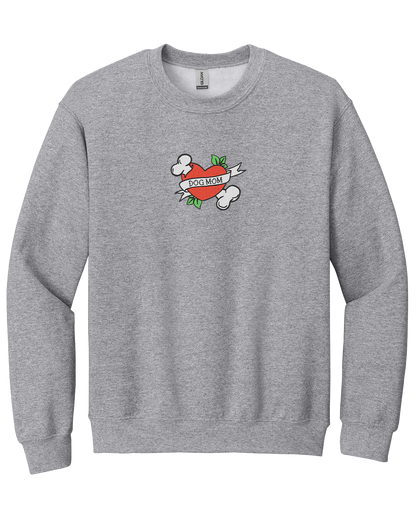 Dog Mom Tattoo - Embroidered Crew