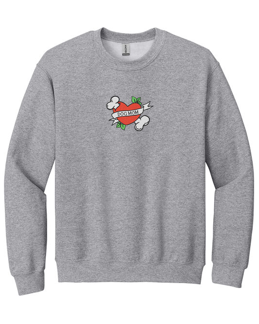 Dog Mom Tattoo - Embroidered Crew