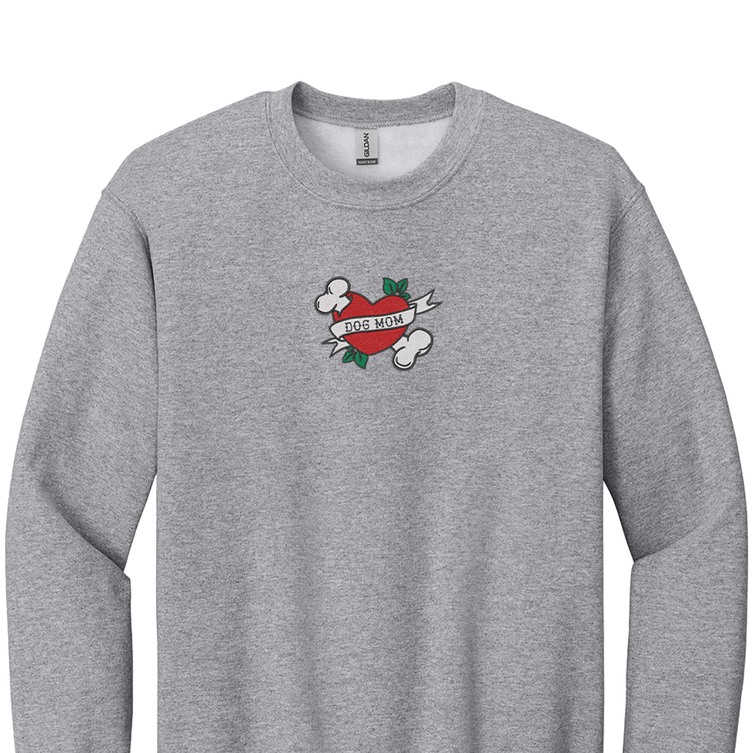 Dog Mom Tattoo - Embroidered Crew