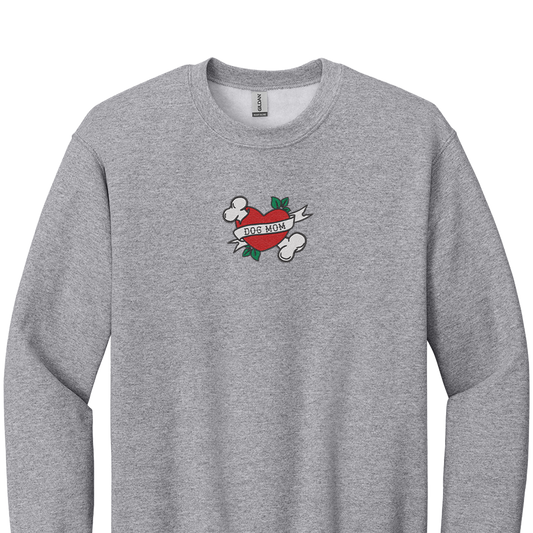 Dog Mom Tattoo - Embroidered Crew