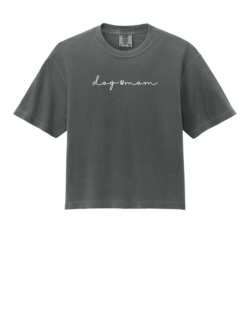 Dog Mom - Short Sleeve Cropped Tshirt