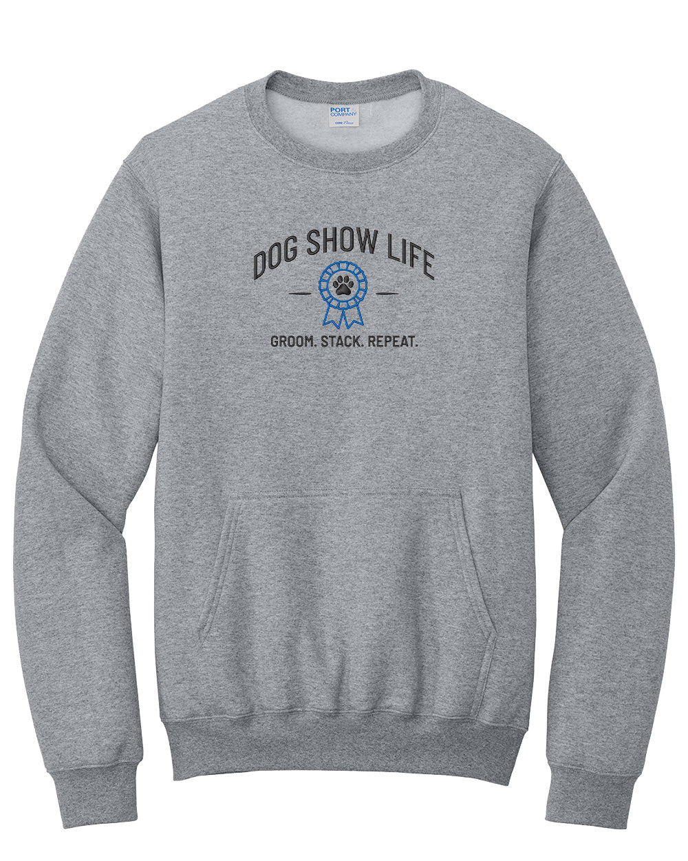 Dog Show Life Embroidered Pocket Crewneck Sweatshirt