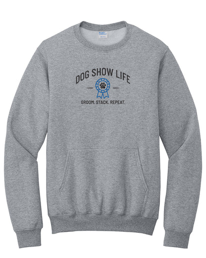 Dog Show Life Embroidered Pocket Crewneck Sweatshirt