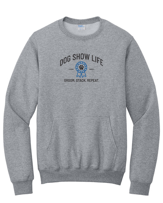 Dog Show Life Embroidered Pocket Crewneck Sweatshirt