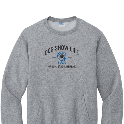 Dog Show Life Embroidered Pocket Crewneck Sweatshirt