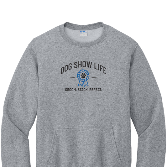 Dog Show Life Embroidered Pocket Crewneck Sweatshirt