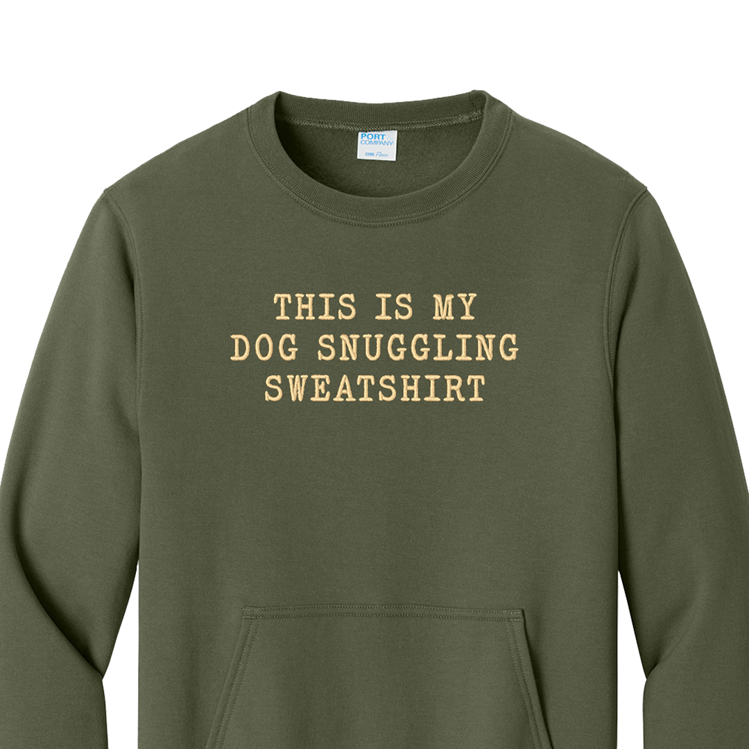 Dog Snuggling Embroidered Sweatshirt
