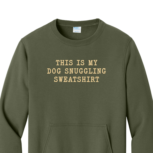 Dog Snuggling Embroidered Sweatshirt