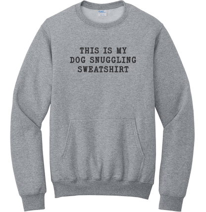 Dog Snuggling Embroidered Pocket Crewneck Sweatshirt