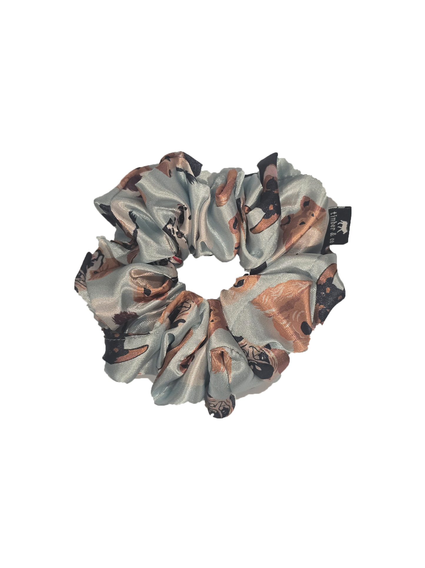 Dog Faces Satin Scrunchie
