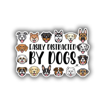 Easily Distracted By Dogs Sticker