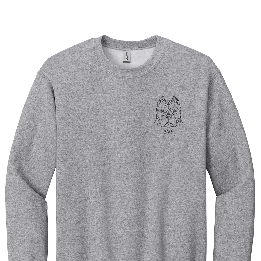 Custom Dog Embroidered Crewneck Sweatshirt