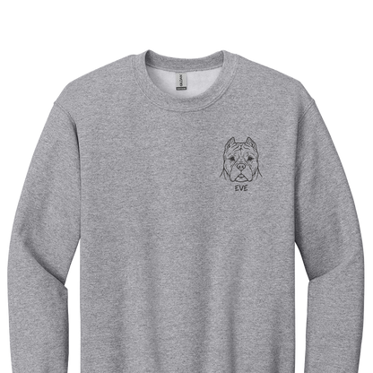 Custom Dog Embroidered Crewneck Sweatshirt