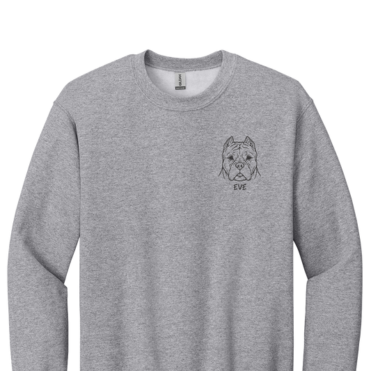 Custom Dog Embroidered Crewneck Sweatshirt