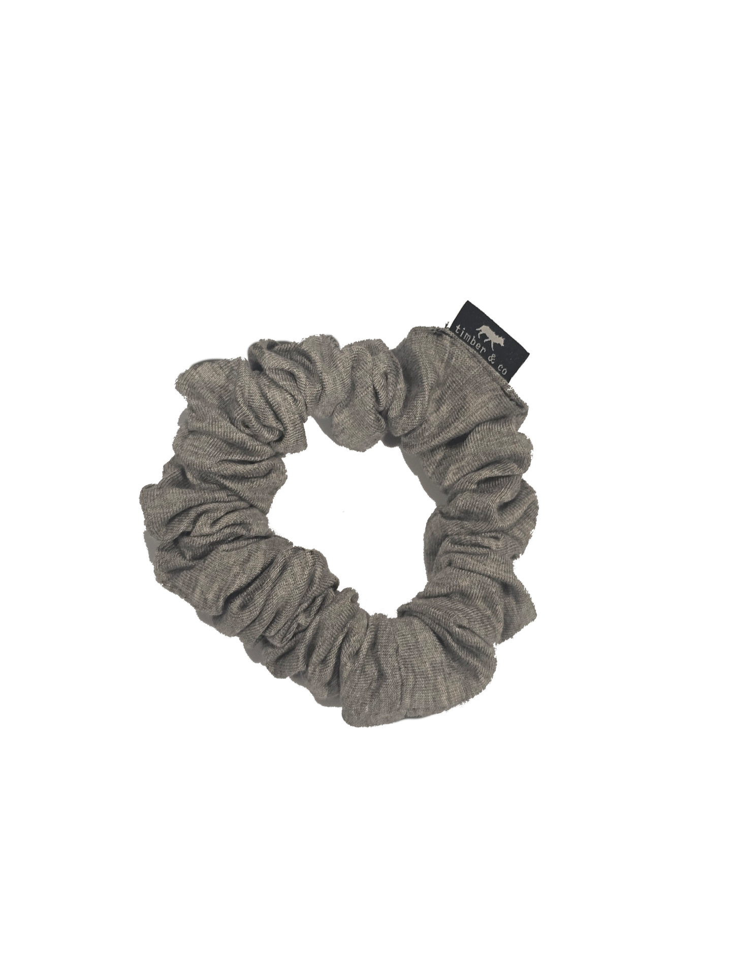 Gray Knit Scrunchie
