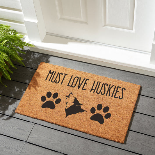 Must Love Huskies - Coir Doormat