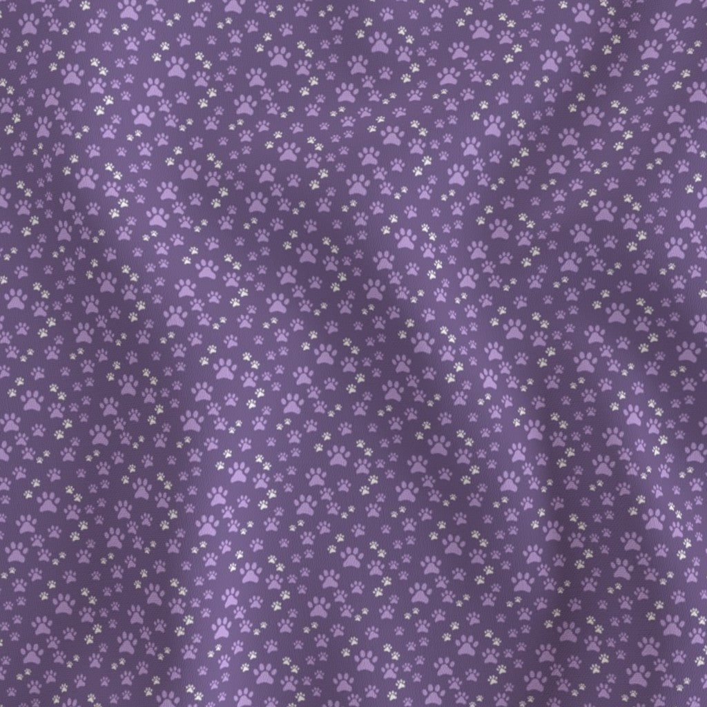Purple Paw Prints Satin Scrunchie
