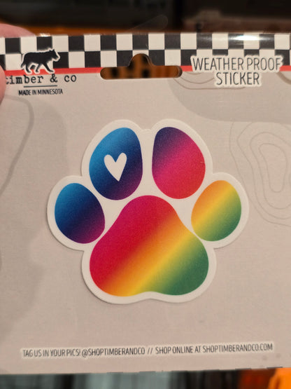 Pride Paw Print Sticker