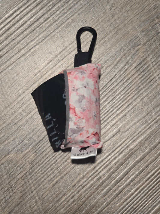Pink Petals Poop Bag Holder