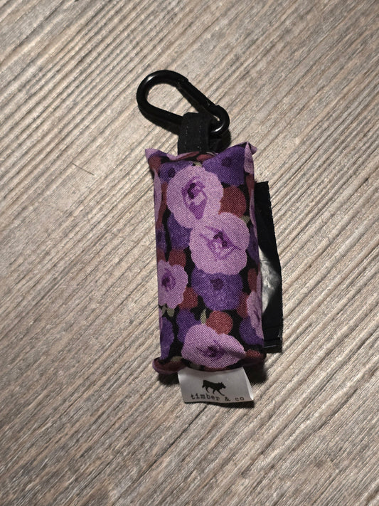 Purple Flowers Poop Bag Holder