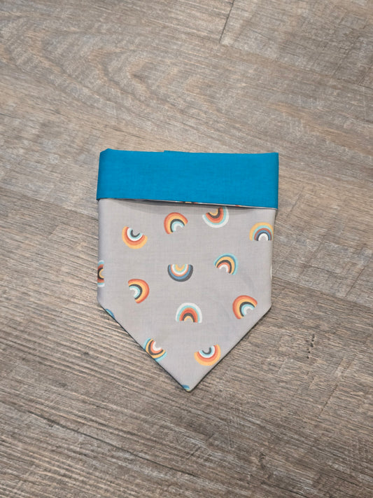 Gray Rainbows - Over the Collar Doggie Bandana