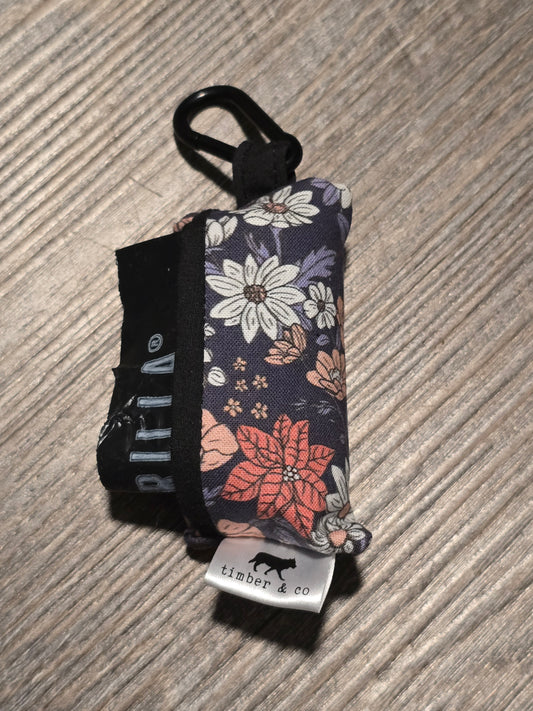 Purple Floral Poop Bag Holder
