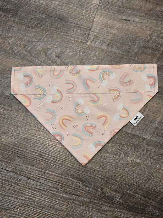 Pink Rainbows - Over the Collar Doggie Bandana