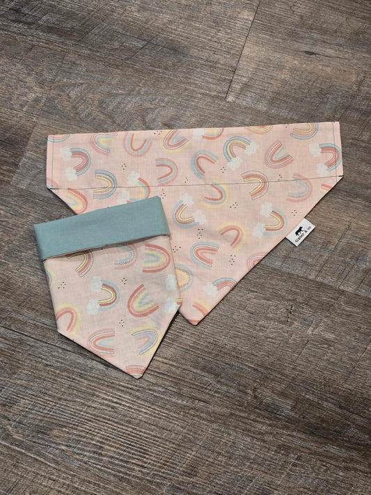 Pink Rainbows - Over the Collar Doggie Bandana