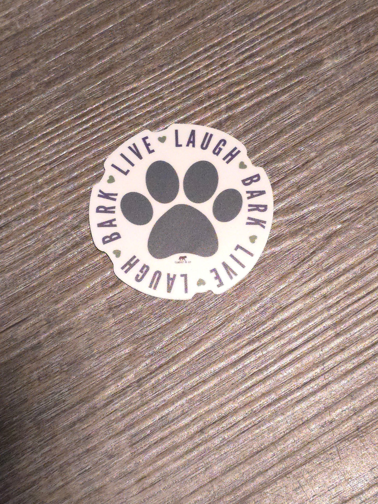 Live Laugh Bark Sticker