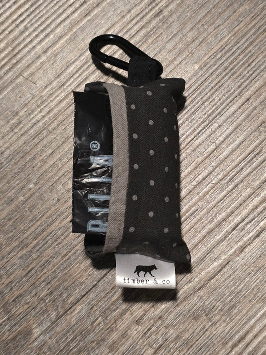 Black Polka Dot Poop Bag Holder