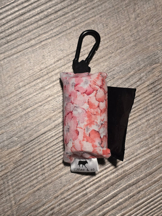 Pink Petals Poop Bag Holder