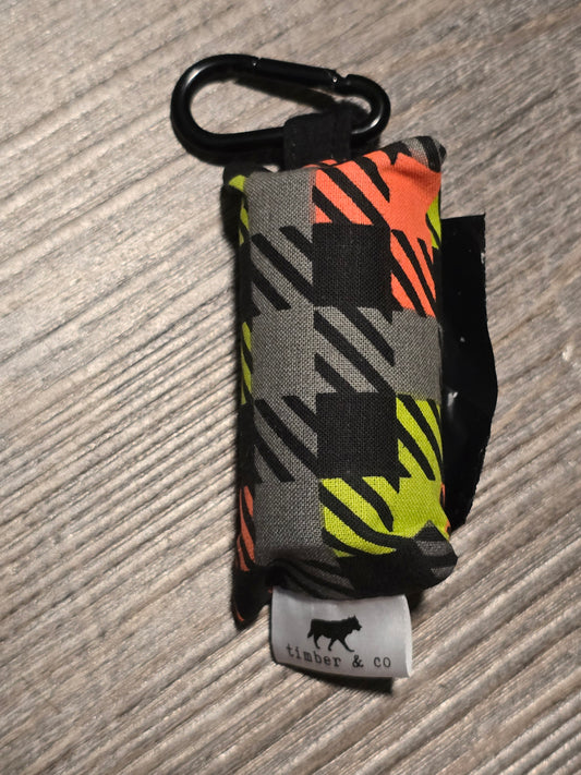 Neon Squares Poop Bag Holder