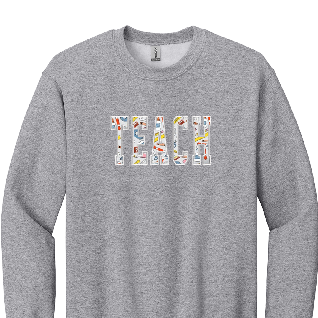 Teach Applique - Embroidered Crew