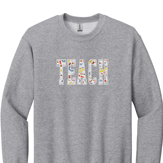 Teach Applique - Embroidered Crew