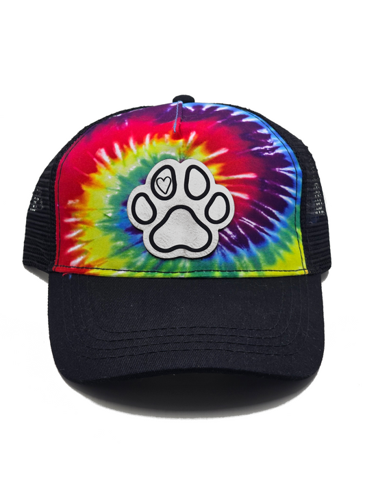 Paw Print Tie-Dye Hat